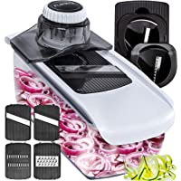 Los mejores  - Mandolina de Cocina Profesional Cortador de Verdura 6 en 1 - Multifuncional Ralladores de Cocina Acero Inoxidable…
